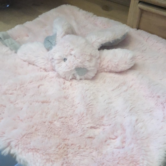 Blankets & Beyond Rabbit Lovey Plush Bunny Pink Security Blanket Fluffy Soft - Picture 5 of 11